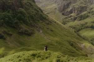 A couple head out on a walk in Glencoe.