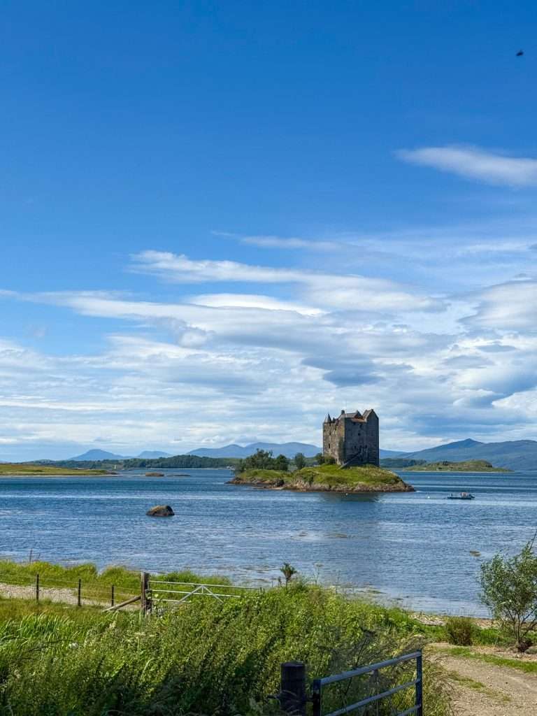 Castle Stalker looking striking in the sunshine.