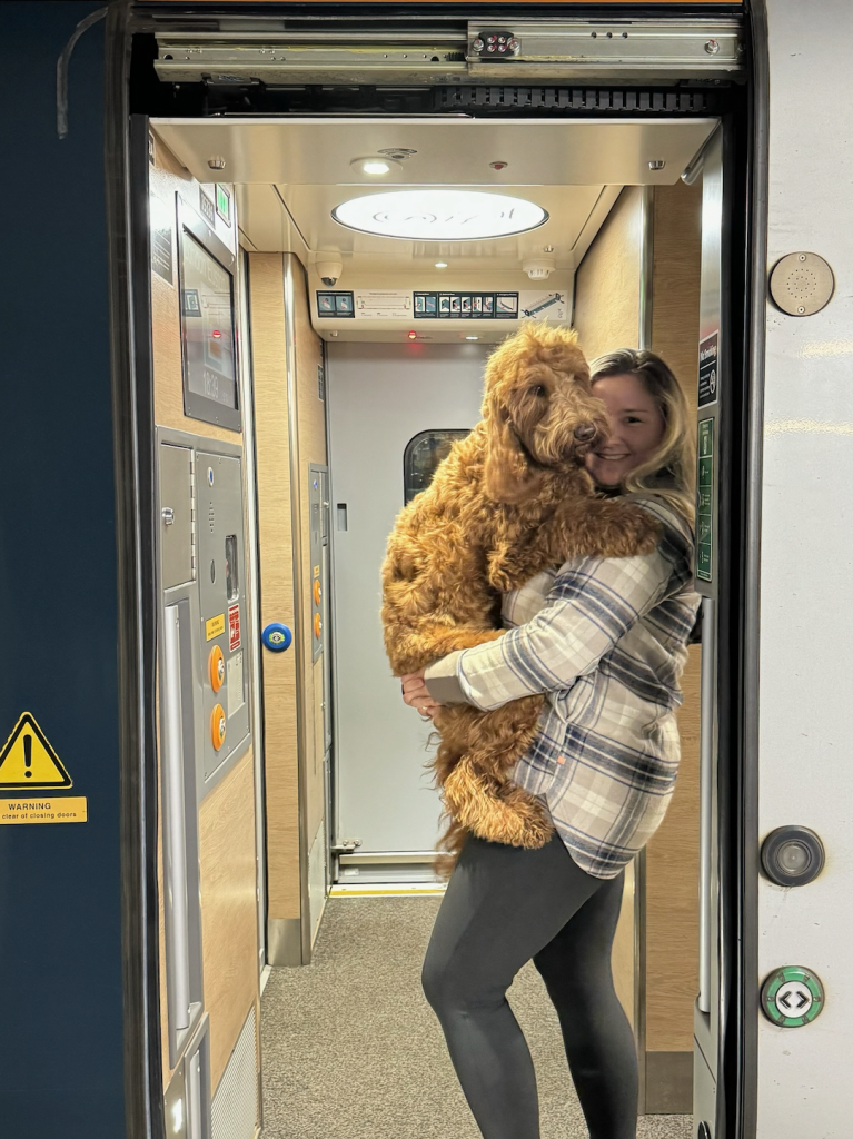 Charlotte and Evie on the Caledonian Sleeper Train to Fort William.