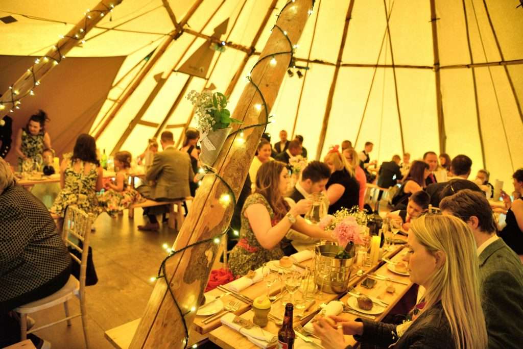 A marquee on the Woodlands Estate in Glencoe is erected for a wedding.