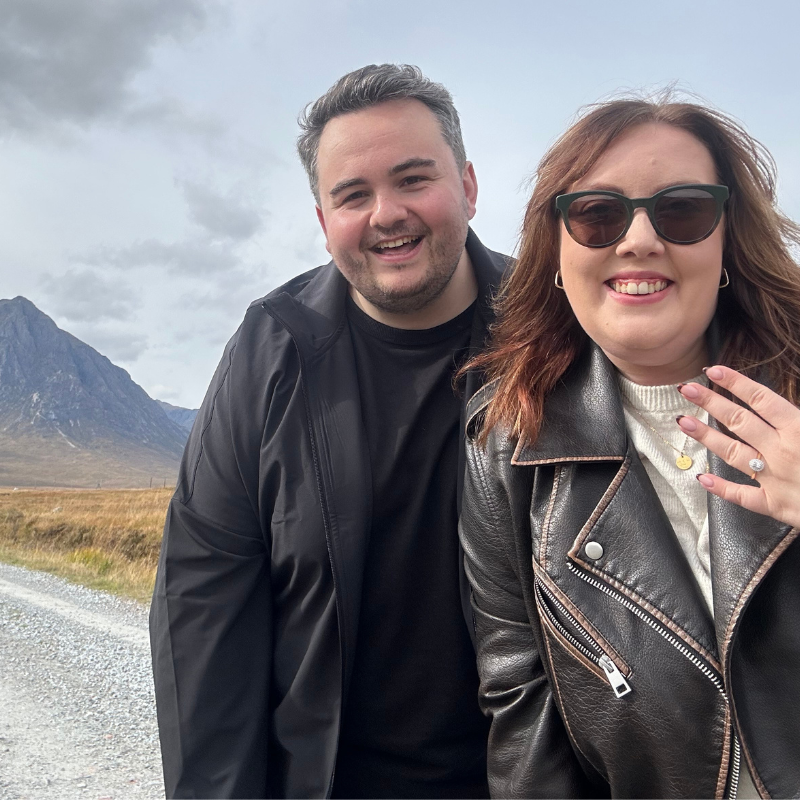 A couple get engaged in Glencoe