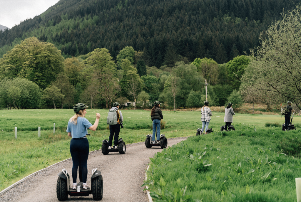A segway tour of the Woodlands Estate from the Woodlands Glencoe Activity Centre. Family friendly. Suitable for all ages.