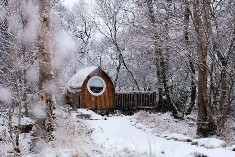 Roots 5 A RiverBeds Luxury Wee Lodge in the snow