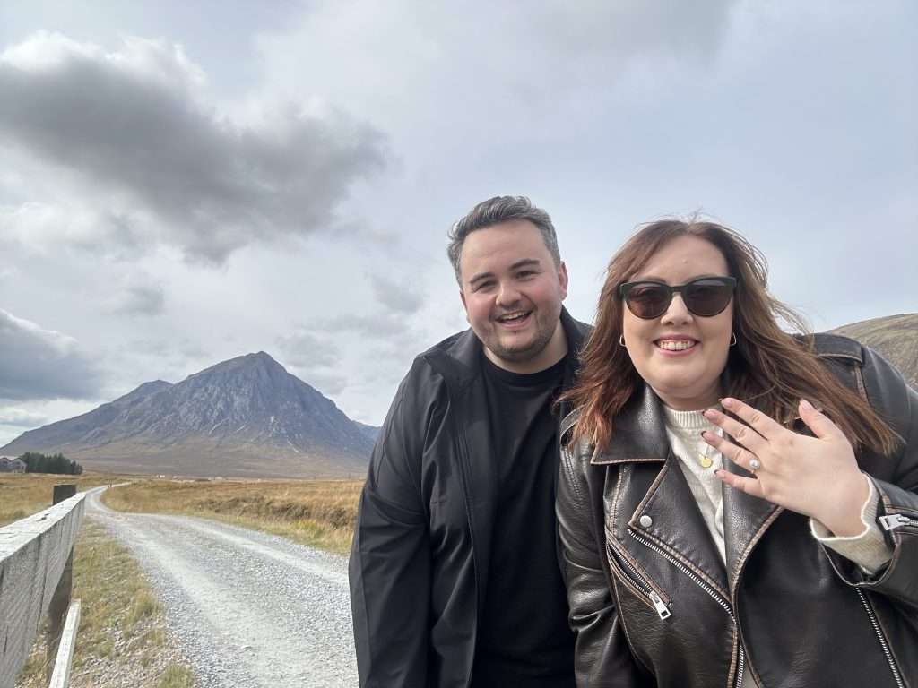 A couple get engaged in Glencoe.