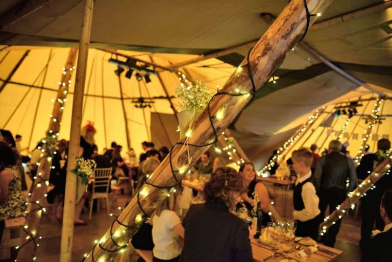 A marquee at Woodlands Glencoe for a wedding.